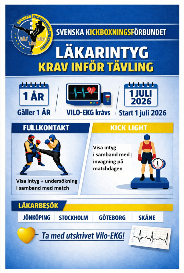 Information om återinförande av läkarintyg inom svensk kickboxning