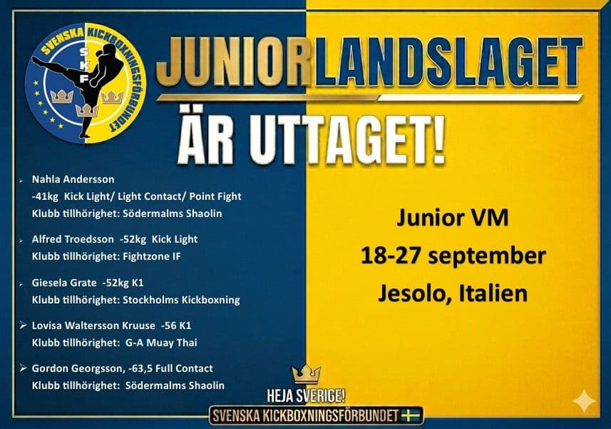 Årets Juniorlandslag till VM i Jesolo